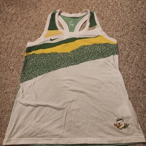 Nike White Tank Top with Green and Yellow Accents